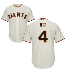 Youth Majestic San Francisco Giants #4 Mel Ott Authentic Cream Home Cool Base MLB Jersey