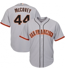 Men's Majestic San Francisco Giants #44 Willie McCovey Replica Grey Road Cool Base MLB Jersey