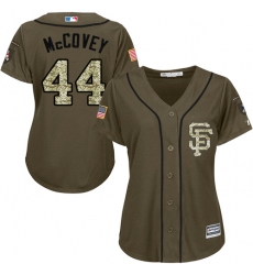 Women's Majestic San Francisco Giants #44 Willie McCovey Authentic Green Salute to Service MLB Jersey