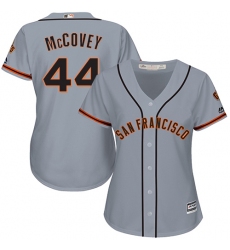 Women's Majestic San Francisco Giants #44 Willie McCovey Authentic Grey Road Cool Base MLB Jersey