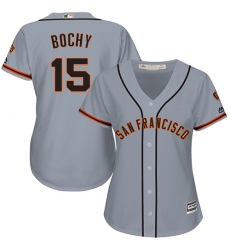 Women's Majestic San Francisco Giants #15 Bruce Bochy Authentic Grey Road Cool Base MLB Jersey