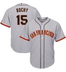 Youth Majestic San Francisco Giants #15 Bruce Bochy Authentic Grey Road Cool Base MLB Jersey