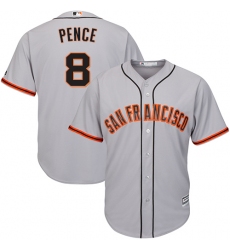 Youth Majestic San Francisco Giants #8 Hunter Pence Authentic Grey Road Cool Base MLB Jersey