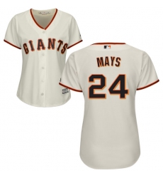 Women's Majestic San Francisco Giants #24 Willie Mays Authentic Cream Home Cool Base MLB Jersey