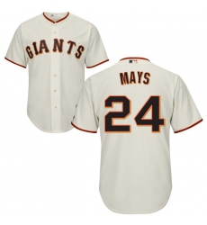 Youth Majestic San Francisco Giants #24 Willie Mays Authentic Cream Home Cool Base MLB Jersey