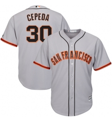 Youth Majestic San Francisco Giants #30 Orlando Cepeda Authentic Grey Road Cool Base MLB Jersey