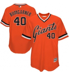 Men's Majestic San Francisco Giants #40 Madison Bumgarner Authentic Orange 1978 Turn Back The Clock MLB Jersey