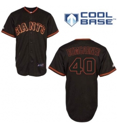 Youth Majestic San Francisco Giants #40 Madison Bumgarner Authentic Black Cool Base MLB Jersey