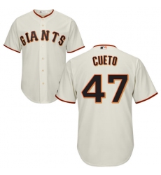 Youth Majestic San Francisco Giants #47 Johnny Cueto Replica Cream Home Cool Base MLB Jersey