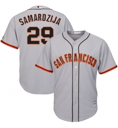 Men's Majestic San Francisco Giants #29 Jeff Samardzija Replica Grey Road Cool Base MLB Jersey