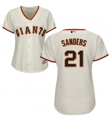 Women's Majestic San Francisco Giants #21 Deion Sanders Authentic Cream Home Cool Base MLB Jersey