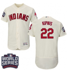 Men's Majestic Cleveland Indians #22 Jason Kipnis Cream 2016 World Series Bound Flexbase Authentic Collection MLB Jersey