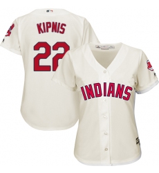 Women's Majestic Cleveland Indians #22 Jason Kipnis Authentic Cream Alternate 2 Cool Base MLB Jersey