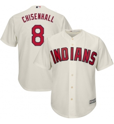 Youth Majestic Cleveland Indians #8 Lonnie Chisenhall Authentic Cream Alternate 2 Cool Base MLB Jersey