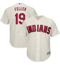 Youth Majestic Cleveland Indians #19 Bob Feller Replica Cream Alternate 2 Cool Base MLB Jersey