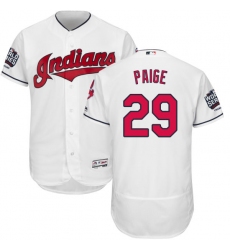 Men's Majestic Cleveland Indians #29 Satchel Paige White 2016 World Series Bound Flexbase Authentic Collection MLB Jersey