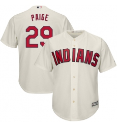 Youth Majestic Cleveland Indians #29 Satchel Paige Authentic Cream Alternate 2 Cool Base MLB Jersey