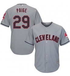 Youth Majestic Cleveland Indians #29 Satchel Paige Authentic Grey Road Cool Base MLB Jersey