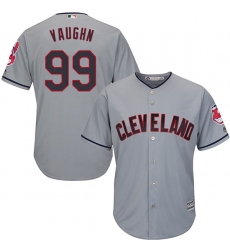 Men's Majestic Cleveland Indians #99 Ricky Vaughn Replica Grey Road Cool Base MLB Jersey