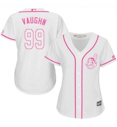 Women's Majestic Cleveland Indians #99 Ricky Vaughn Authentic White Fashion Cool Base MLB Jersey