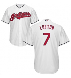 Youth Majestic Cleveland Indians #7 Kenny Lofton Replica White Home Cool Base MLB Jersey