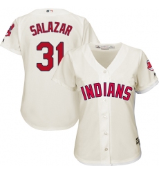 Women's Majestic Cleveland Indians #31 Danny Salazar Authentic Cream Alternate 2 Cool Base MLB Jersey