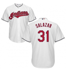 Youth Majestic Cleveland Indians #31 Danny Salazar Authentic White Home Cool Base MLB Jersey