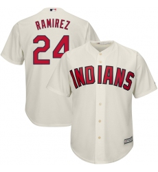 Men's Majestic Cleveland Indians #24 Manny Ramirez Replica Cream Alternate 2 Cool Base MLB Jersey