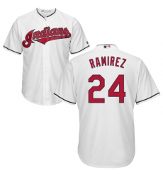 Youth Majestic Cleveland Indians #24 Manny Ramirez Authentic White Home Cool Base MLB Jersey