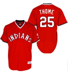 Men's Majestic Cleveland Indians #25 Jim Thome Replica Red 1978 Turn Back The Clock MLB Jersey