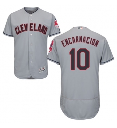 Men's Majestic Cleveland Indians #10 Edwin Encarnacion Grey Flexbase Authentic Collection MLB Jersey