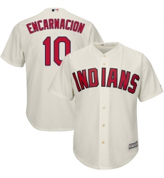 Men's Majestic Cleveland Indians #10 Edwin Encarnacion Replica Cream Alternate 2 Cool Base MLB Jersey