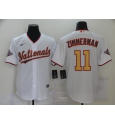 Men's Nike Washington Nationals #11 Ryan Zimmerman White Gold Home Stitched Baseball Jersey