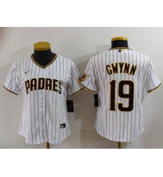 Women's San Diego Padres #19 Tony Gwynn White Team Logo Stitched Cool Base Nike Jersey