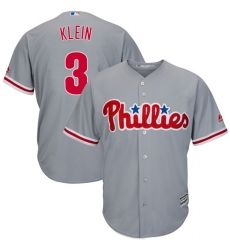 Men's Majestic Philadelphia Phillies #3 Chuck Klein Replica Grey Road Cool Base MLB Jersey