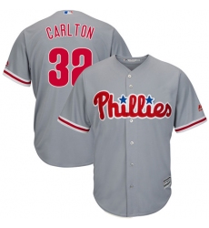 Youth Majestic Philadelphia Phillies #32 Steve Carlton Authentic Grey Road Cool Base MLB Jersey