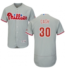 Men's Majestic Philadelphia Phillies #30 Dave Cash Grey Road Flex Base Authentic Collection MLB Jersey