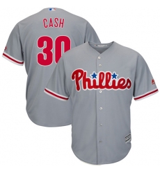 Men's Majestic Philadelphia Phillies #30 Dave Cash Replica Grey Road Cool Base MLB Jersey
