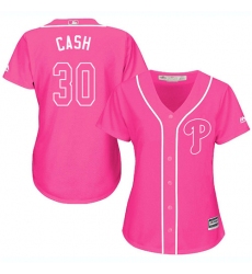 Women's Majestic Philadelphia Phillies #30 Dave Cash Replica Pink Fashion Cool Base MLB Jersey