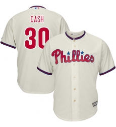 Youth Majestic Philadelphia Phillies #30 Dave Cash Authentic Cream Alternate Cool Base MLB Jersey