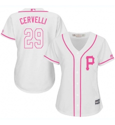 Women's Majestic Pittsburgh Pirates #29 Francisco Cervelli Authentic White Fashion Cool Base MLB Jersey