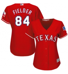 Women's Majestic Texas Rangers #84 Prince Fielder Authentic Red Alternate Cool Base MLB Jersey