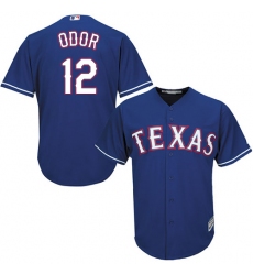 Youth Majestic Texas Rangers #12 Rougned Odor Authentic Royal Blue Alternate 2 Cool Base MLB Jersey
