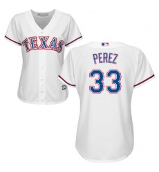 Women's Majestic Texas Rangers #33 Martin Perez Authentic White Home Cool Base MLB Jersey