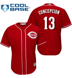 Men's Majestic Cincinnati Reds #13 Dave Concepcion Replica Red Alternate Cool Base MLB Jersey