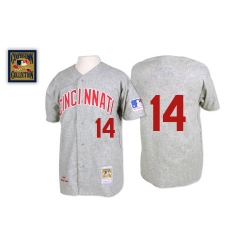 Men's Mitchell and Ness Cincinnati Reds #14 Pete Rose Authentic Grey 1969 Throwback MLB Jersey