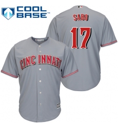 Youth Majestic Cincinnati Reds #17 Chris Sabo Replica Grey Road Cool Base MLB Jersey