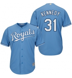 Men's Majestic Kansas City Royals #31 Ian Kennedy Replica Light Blue Alternate 1 Cool Base MLB Jersey