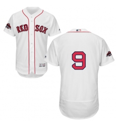 Men's Majestic Boston Red Sox #9 Ted Williams White Home Flex Base Authentic Collection 2018 World Series Champions MLB Jersey