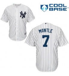 Youth Majestic New York Yankees #7 Mickey Mantle Replica White Home MLB Jersey